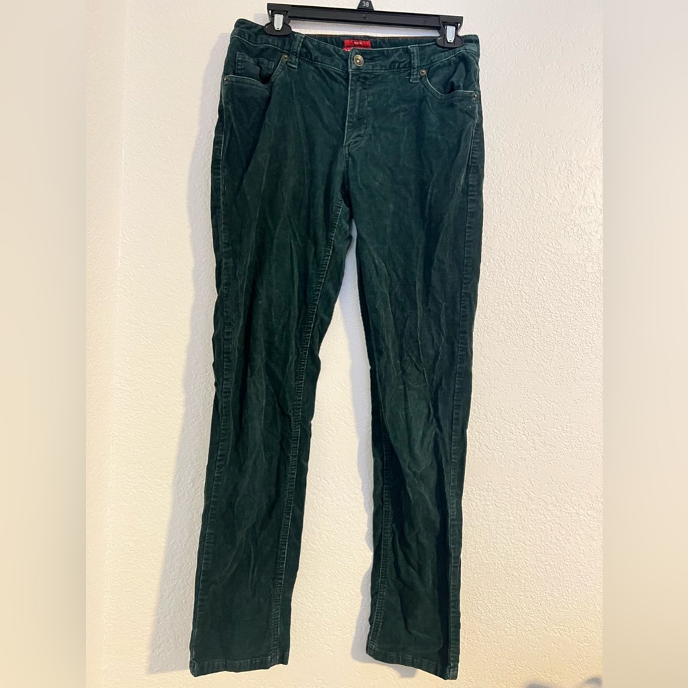 green low rise corduroy pants